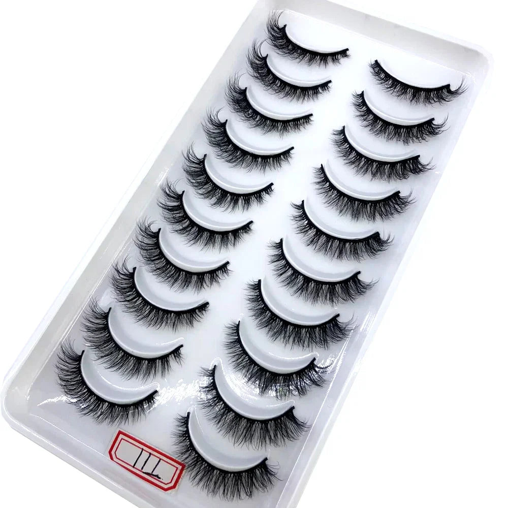 10 pairs of 3D mink natural dramatic false eyelashes cosmetics wholesale false eyelashes extend eyelashes