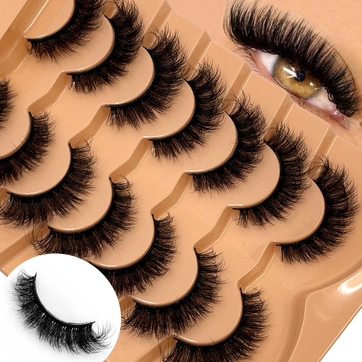 New 7 pairs of thick, 3D simulation mink fur fake eyelashesshort, dramatic fake eyelashes  wholesale full line fake eyelash make