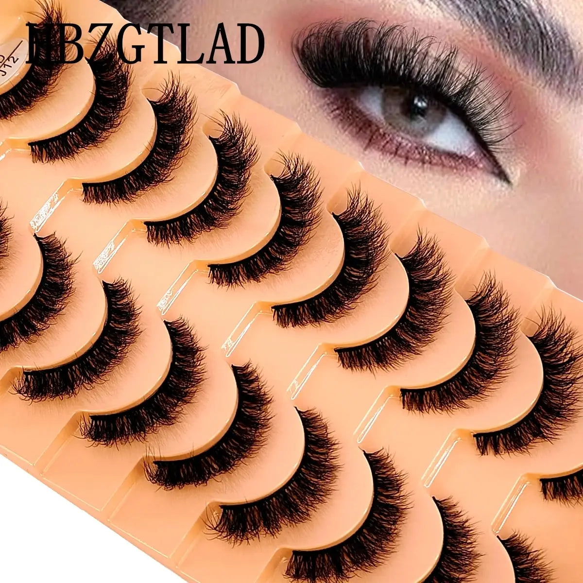 New 7/10 Pairs Faux Mink Eyelashes Handmade False Eyelashes Natural Nude Makeup Simulation Cross Messy Eye 3D Curly Eyelashes