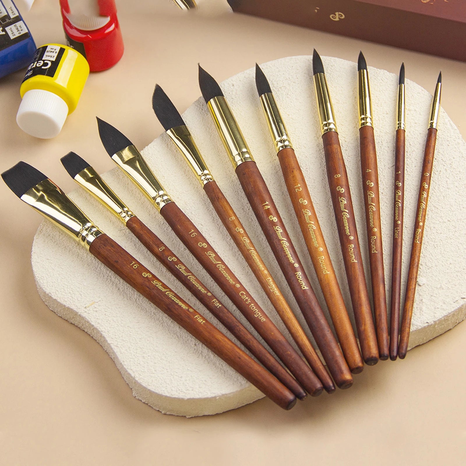 10Pcs Wash Art Brushes with Pocket Watercolor Painting Brush